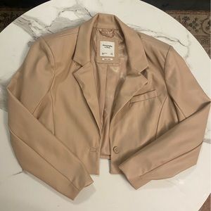 Abercrombie cropped leather jacket